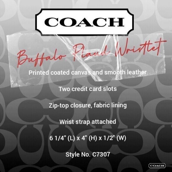 Coach Buffalo Plaid Wristlet - Picture 3 of 6